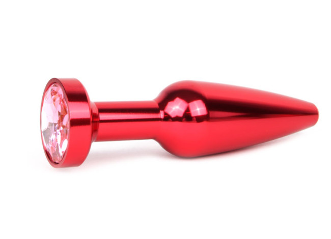 ВТУЛКА АНАЛЬНАЯ КРАСНАЯ, L 113 мм D 29 мм, вес 100г, цвет кристалла розовый