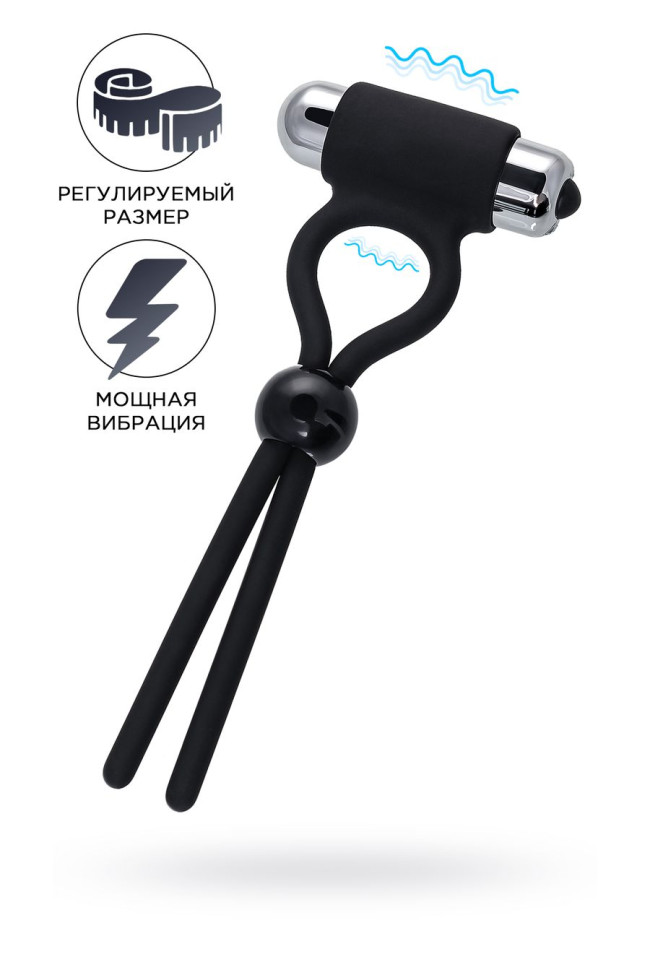 Лассо на пенис A-Toys by TOYFA Ect, силикон, черный, 14 см, 768036