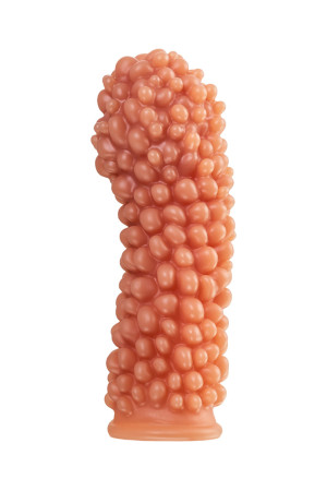 НАСАДКА KOKOS С ДОПОЛНИТЕЛЬНОЙ СТИМУЛЯЦИЕЙ, РЕАЛИСТИЧНАЯ,TPE, ТЕЛЕСНЫЙ, 16.5 СМ