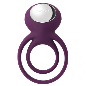 Svakom Tammy фиолетовое эрекционное виброкольцо с подхватом мошонки и стимулятором с пупырышками