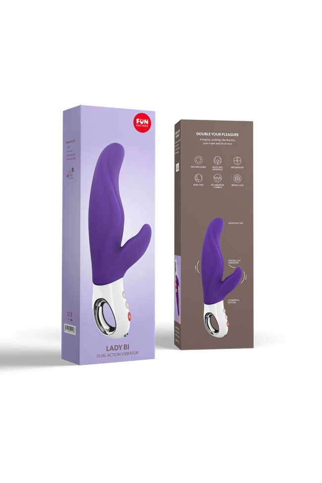 Вибратор Fun Factory LADY BI, силикон, фиолетовый, 22 см, 1211006