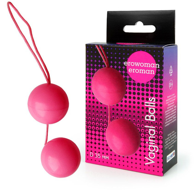 Шарики вагинальные BALLS розовые D 35 мм, вес 50 г арт. EE-10097 P, EE-10097 P