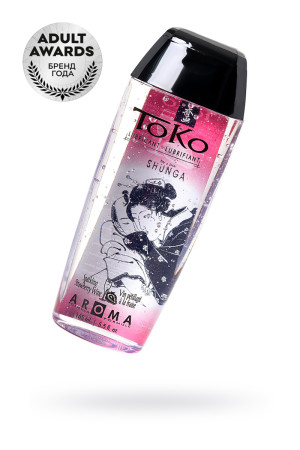 ЛУБРИКАНТ SHUNGA TOKO AROMA НА ВОДНОЙ ОСНОВЕ, КЛУБНИКА И ШАМПАНСКОЕ, 165 МЛ